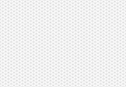 Isometric squared grid. Notebook sheet blank. Black isometric line guides Illustrazione stock