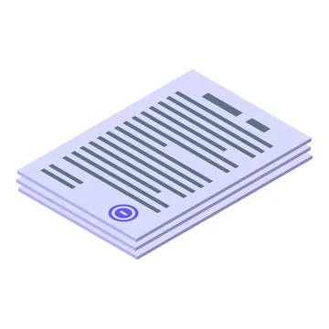 Isometric stack of documents with approval stamp イラスト素材