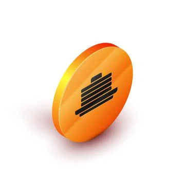 Isometric Stack of pancakes icon isolated on white background. Baking with syrup Illustrazione stock