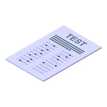 Isometric standardized test sheet illustration 库存插图