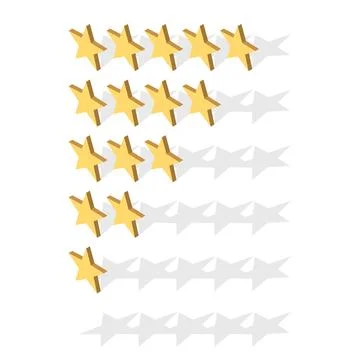 Isometric stars set, shadows Stock Illustration