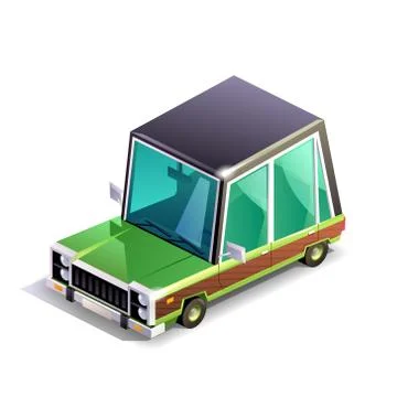 Isometric station wagon Stock Illustration