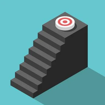 Isometric steps to target Stock Illustration