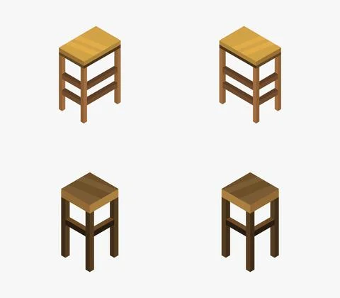 Isometric stool icon illustrated in vector on white background Stock Illustration