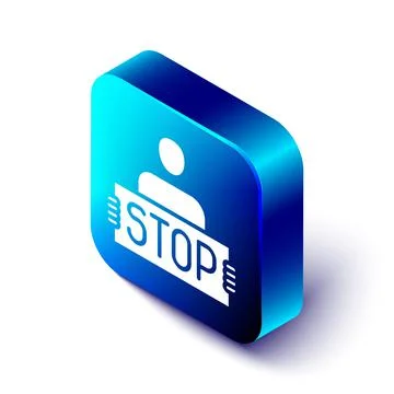 Isometric Stop war icon isolated on white background. Antiwar protest. World Stock Illustration