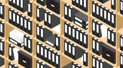 Isometric Storage Concept Illustration Illustrazione stock