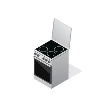 Isometric stove vector icon Stock Illustration