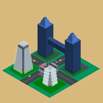 Isometric street Stock Illustration
