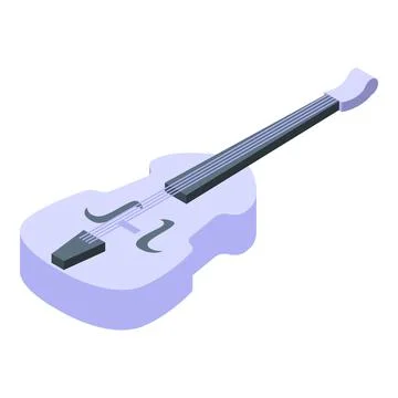 Isometric string instrument viola playing classical music Stock Illustration