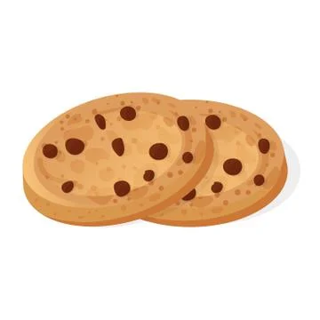 Isometric style 3d vector illustration of cookies with chocolate. Stock Illustration