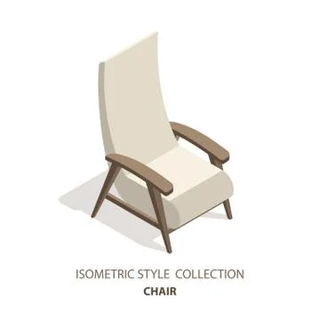 Isometric style 3D vector illustration design interior armchair Stock Illustration