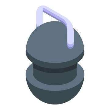 Isometric style icon of a round security camera hanging Stock Illustration