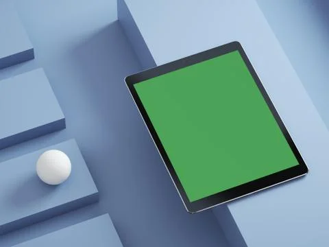 Isometric style mockup of digital tablet pc. 스톡 일러스트