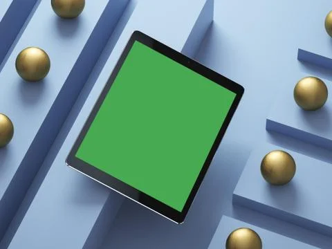 Isometric style mockup of digital tablet pc. 스톡 일러스트