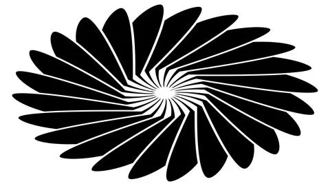 Isometric sun or flower shape silhouette isolated on white. Circular shape Stock Illustration