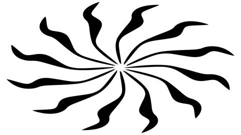 Isometric sun or flower shape silhouette isolated on white. Circular shape Illustrazione stock