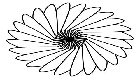 Isometric sun or flower shape outline isolated on white. Circular shape Stock Illustration