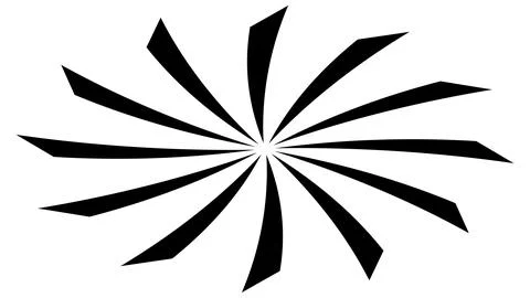 Isometric sun or flower shape silhouette isolated on white. Circular shape Stock Illustration
