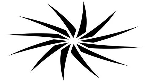 Isometric sun or flower shape silhouette isolated on white. Circular shape Illustrazione stock