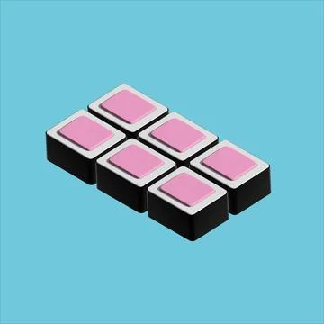 Isometric sushi pattern on the blue background in flat style. 3d illustration. Stock Illustration