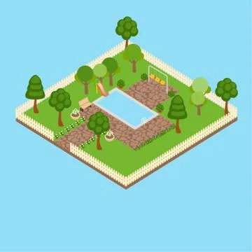 Isometric swimming pool Stock Illustration