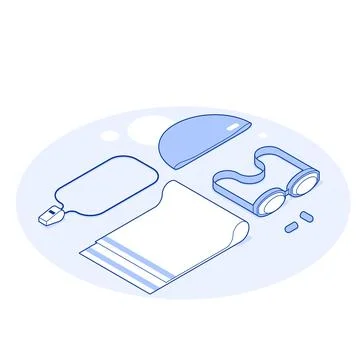 Isometric Swimming Vector Illustration Stock Illustration