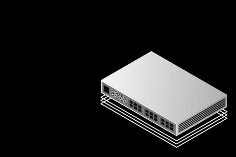 Isometric Switch with Up link Port Illustrazione stock