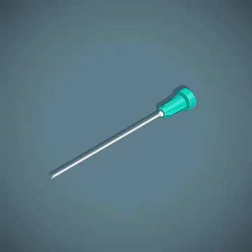 Isometric syringe needle illustration. Stock Illustration