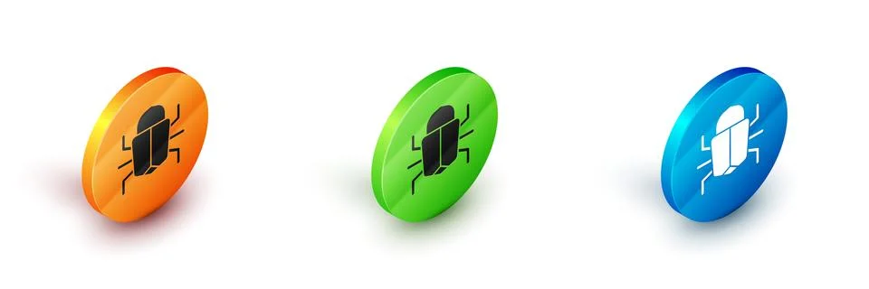 Isometric System bug concept icon isolated on white background. Code bug concept Stock Illustration