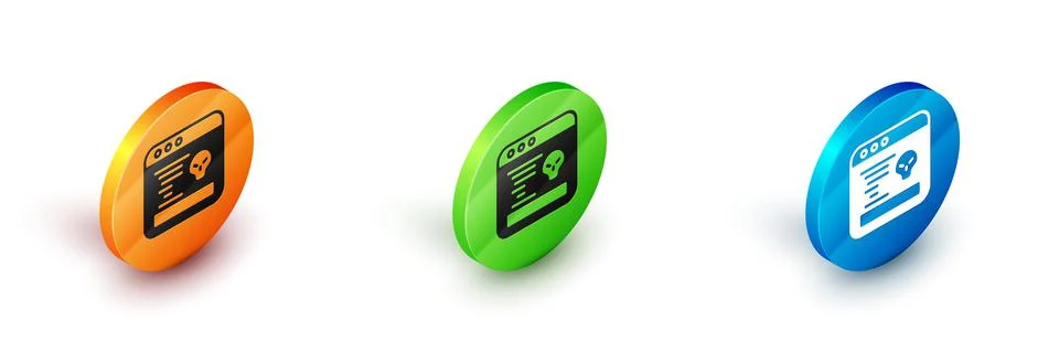 Isometric System bug concept icon isolated on white background. Code bug concept Stock Illustration