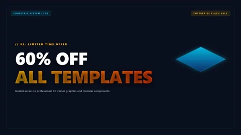 Isometric System Cloud Infrastructure Flash Sale Promotional Video Stock Footage 347627618