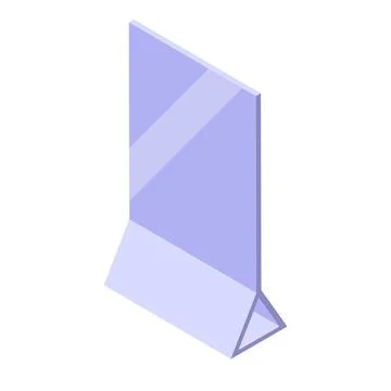Isometric table display stand showing information Illustrazione stock