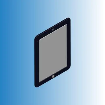 Isometric Tablet Mock-up Vector Illustration Stock Illustration