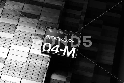 Isometric Tablet Mockup Display Scene PSD Template