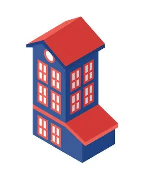 Isometric Tall Building Object or Icon - Web Element, Tileset Map, Game Object Stock Illustration