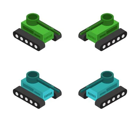 Isometric tank icon illustrated in vector on white background Stock Illustration