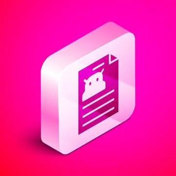Isometric Technical specification icon isolated on pink background. Technical Stock Illustration
