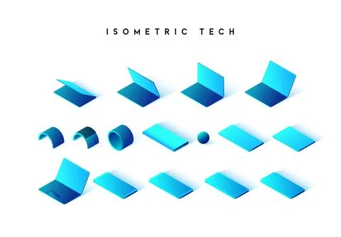 Isometric technique isolated on white background. Stock Illustration