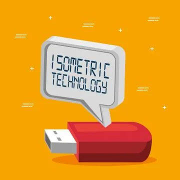 Isometric technology 3D concept 库存插图