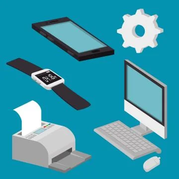 Isometric technology 3D concept Stockillustratie