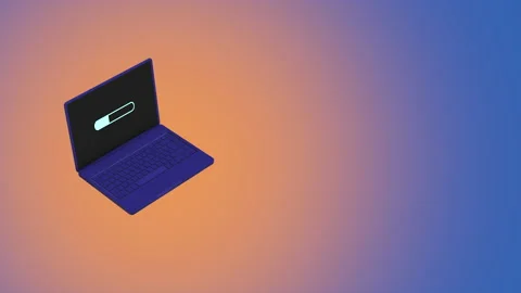 Isometric technology animation. 3d render laptop with rows of code over glowing Stock Footage 130273643