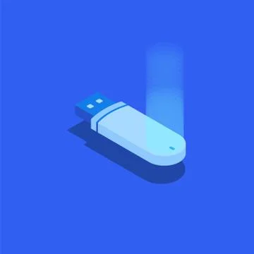 Isometric technology flash drive usb hardware device, vector illustration Stock Illustration