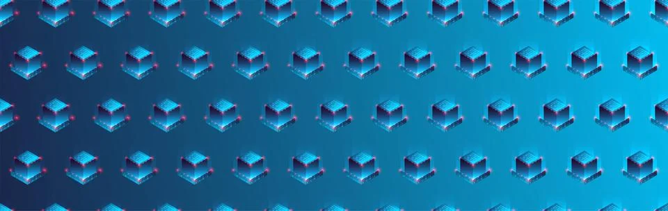 Isometric technology towers simple pattern. イラスト素材