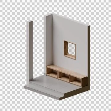 Isometric Terrace 3D Design Render Illustration Stock Illustration