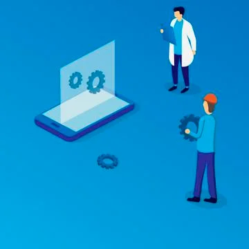 Isometric test lab Stock Illustration