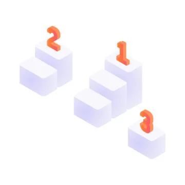 Isometric three steps Stock Illustration