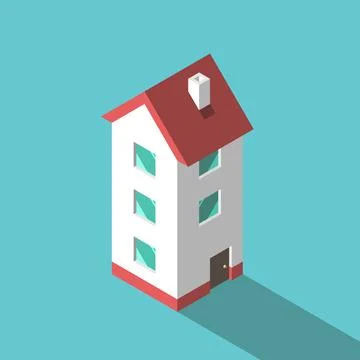 Isometric three-storeyed house Stock Illustration