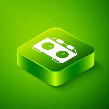 Isometric Time chess clock icon isolated on green background. Sport equipment Illustrazione stock