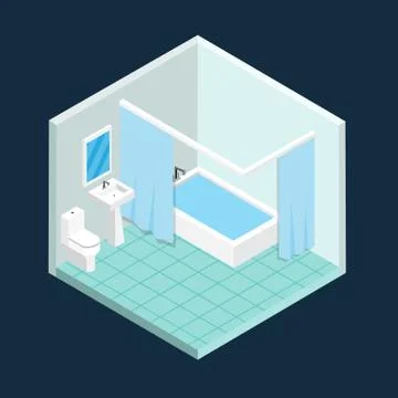 Isometric toilet vector design. Stock Illustration