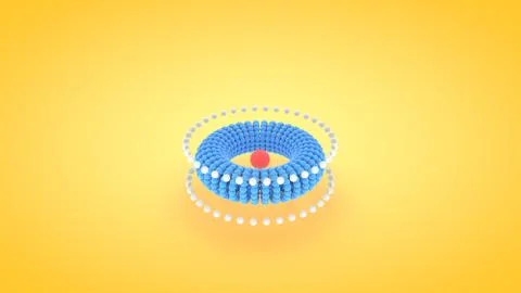 Isometric torus atom array illustration, 3D rendering Stock Illustration